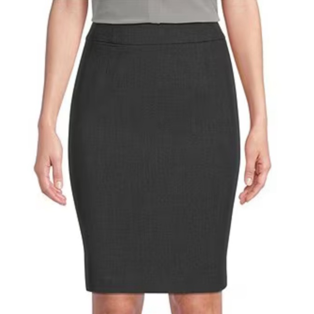 Calvin Klein High Rise Luxe Stretch Coordinating Pencil Skirt Charcoal